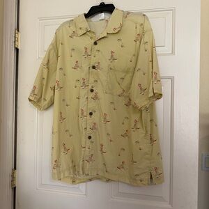Vintage Gymboree Pale Green Men’s Dad’s Hawaiian Holiday Shirt Size XL 2004 2005